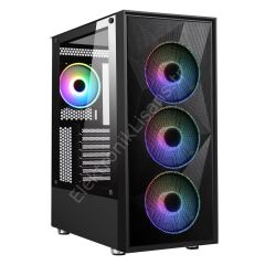 Powerboost 650W 80+ USB3.0 4x12cm ARGB Fan Temperli ATX Kasa