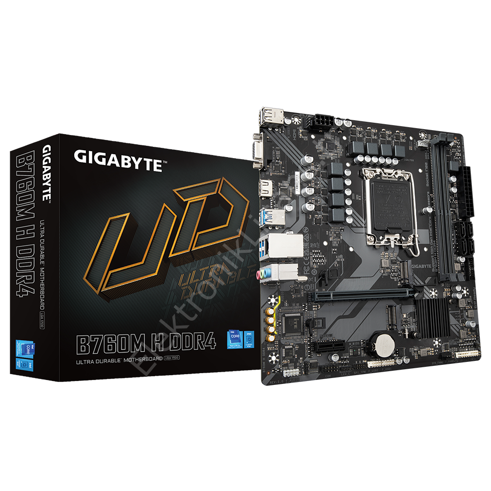 Gigabyte B760M-H-DDR4 1700P DDR4 Ses Glan HDMI/D-Sub SATA3 USB3.2 MAtx