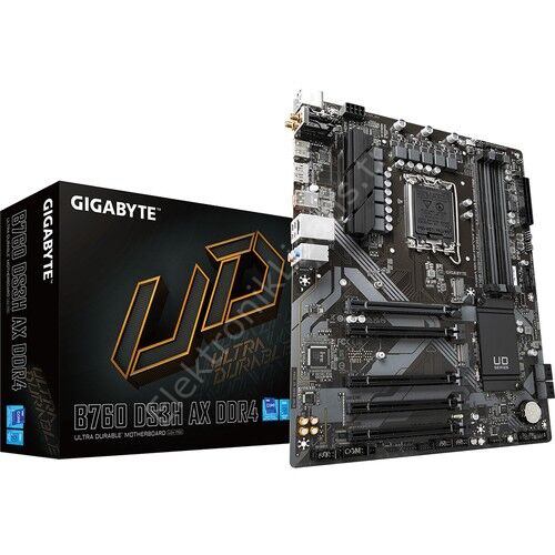 Gigabyte B760-DS3H-AX-DDR4 1700P DDR4 Ses Glan DP/HDMI SATA3 USB3.2 Atx