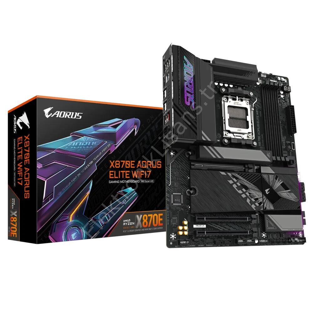 Gigabyte X870E-Aorus-Elite-Wifi7 AM5 DDR5 Ses GLAN HDMI/USB4 SATA3 USB3.2 ATX