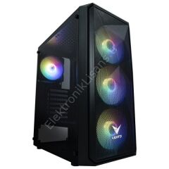 Vento VG10F 650W 80+ USB3.0 4x12cm Fan Pencereli ATX Siyah Kasa