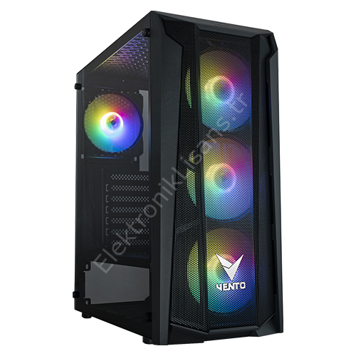 Vento VG15FE 650W 80+ USB3.0 4x12cm Fan Pencereli ATX Siyah Kasa