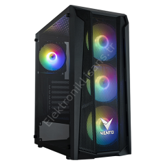 Vento VG15FE 650W 80+ USB3.0 4x12cm Fan Pencereli ATX Siyah Kasa