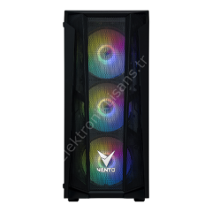 Vento VG15FE 650W 80+ USB3.0 4x12cm Fan Pencereli ATX Siyah Kasa