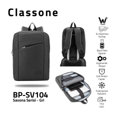 Classone Bp-sv104 15.6'' Savona Notebook Sirt Cantasi Gri