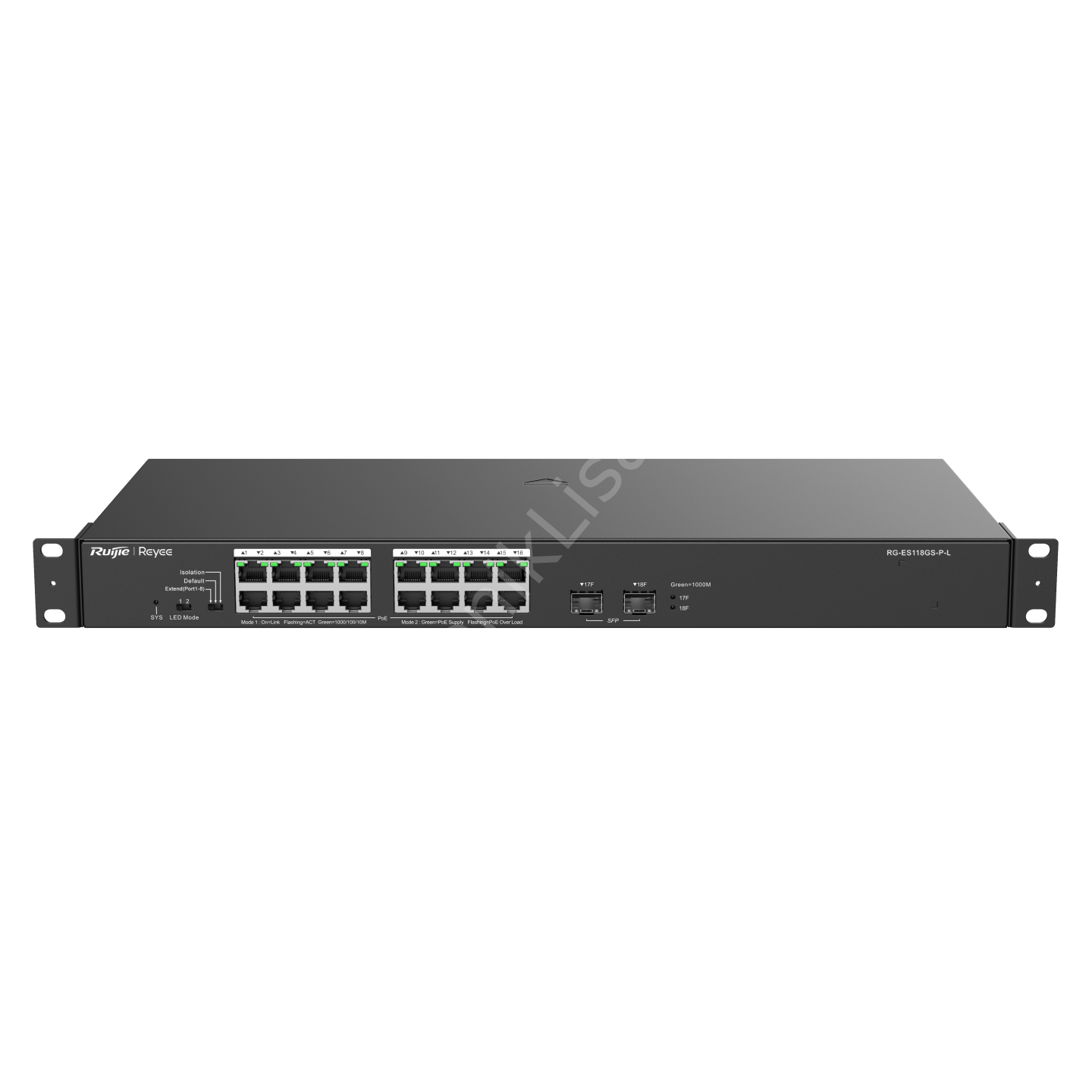 Ruijie Reyee RG-ES118GS-P-L 16 Port 10/100/1000 PoE 247W +2SFP Yönetilemez Switch