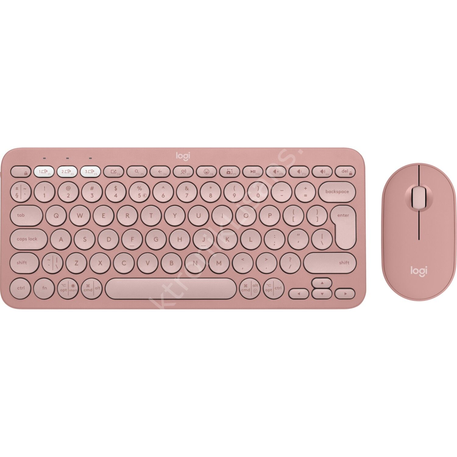 Logitech Pebble Kablosuz Q Klavye Mouse Set Pudra Pembe