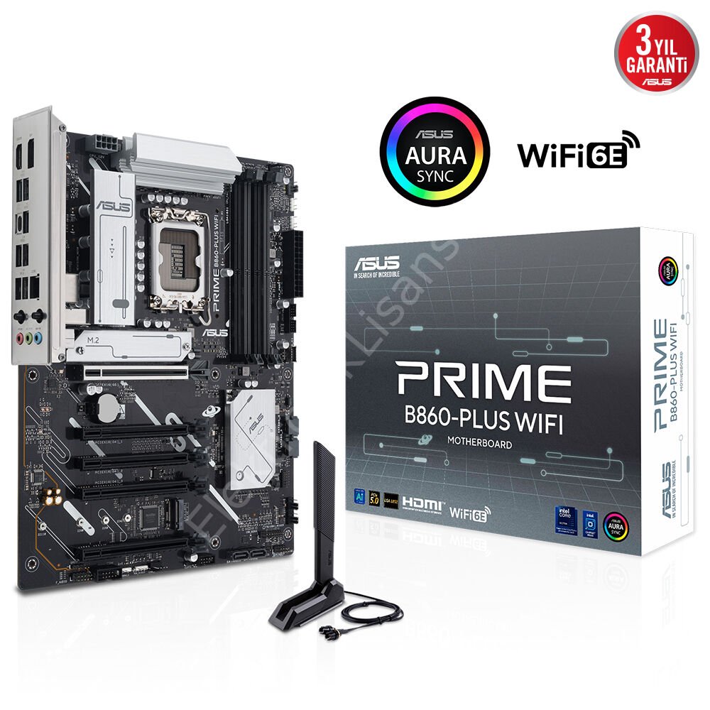 Asus Tuf Gaming B860-Plus Wifi 1851P DDR5 Ses Glan DP/HDMI/USB Sata3 USB3.2 ATX