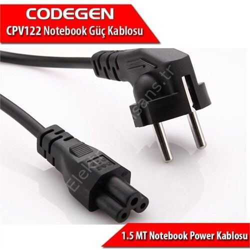 Codegen 1.5m Yonca Uclu Notebook Power Kablosu (cpv122)