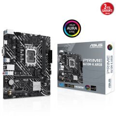 Asus Prime H610M-K ARGB 1700P DDR5 Ses GLAN HDMI/VGA SATA3 USB3.2 mATX