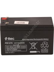 Ttec 12V 7Ah Bakımsız Kuru Akü (TSS) (UPS'te Kullanılabilir)