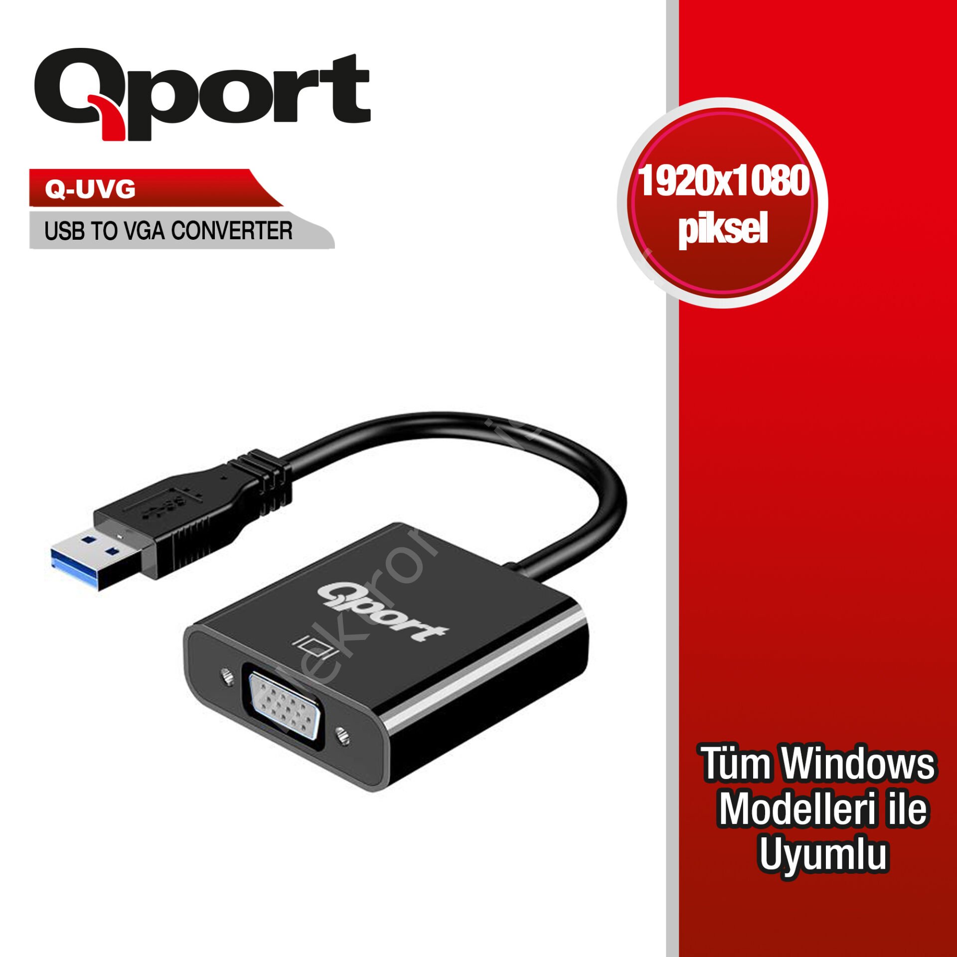 Qport (q-uvg) Usb 3.0 To Vga Cevirici