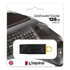 128 Gb Usb3.2 Kingston Data Traveler Exodia Siyah/sari (dtx/128gb)