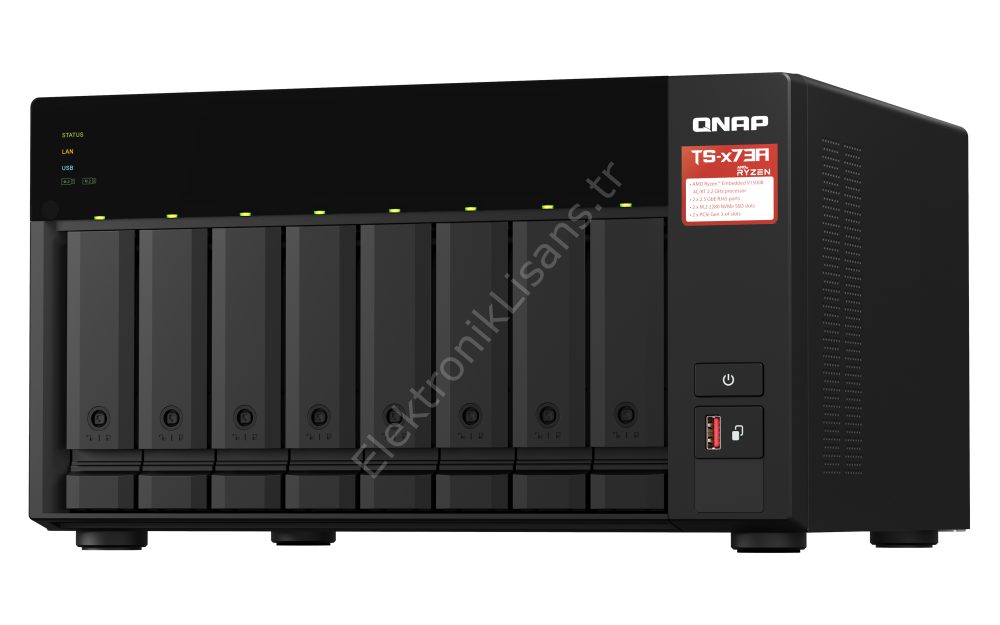 QNAP Ts-873A-8G 8GB 8 Slot 2x2.5GBE Port USB3.2 NAS Depolama Ünitesi