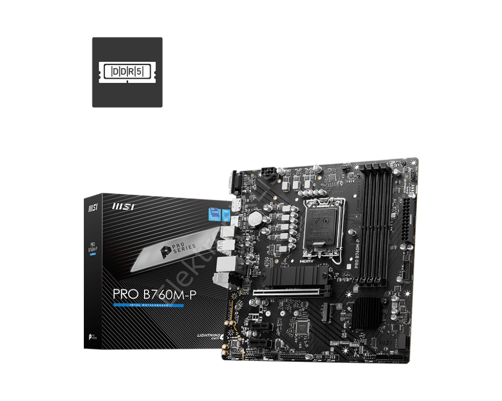 MSI Pro B760M-P 1700P DDR5 Ses GLAN DP/HDMI/VGA SATA3 USB3.2 mATX