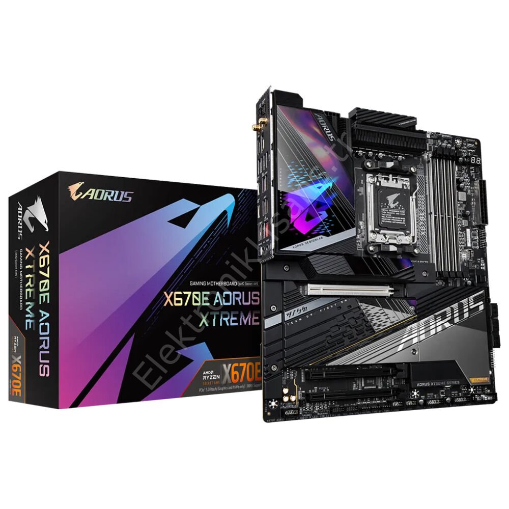 Gigabyte X670E-Aorus-Xtreme AM5 DDR5 Ses GLAN DP/HDMI SATA3 USB3.2 E-ATX