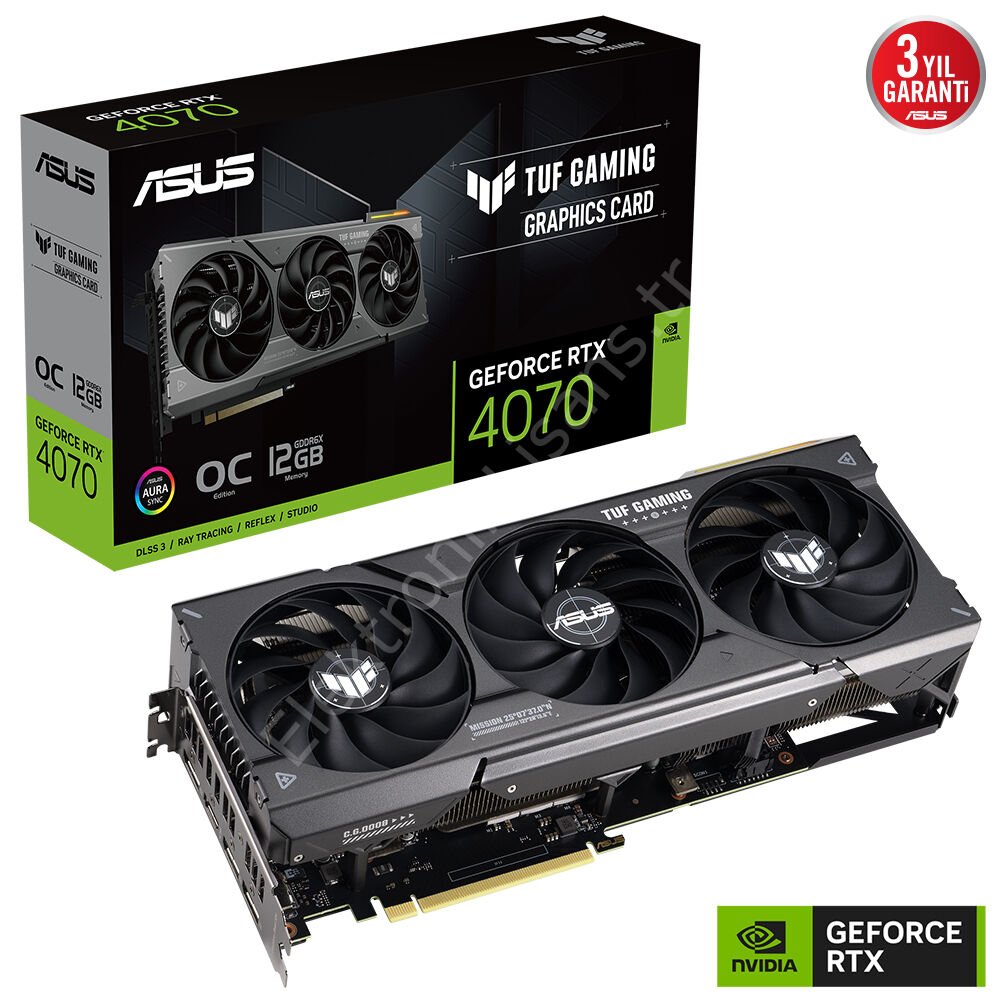 ASUS Rtx4070 12GB GDDR6X 192bit Tuf 3xDP/HDMI (TUF-RTX4070-O12G-GAMING)