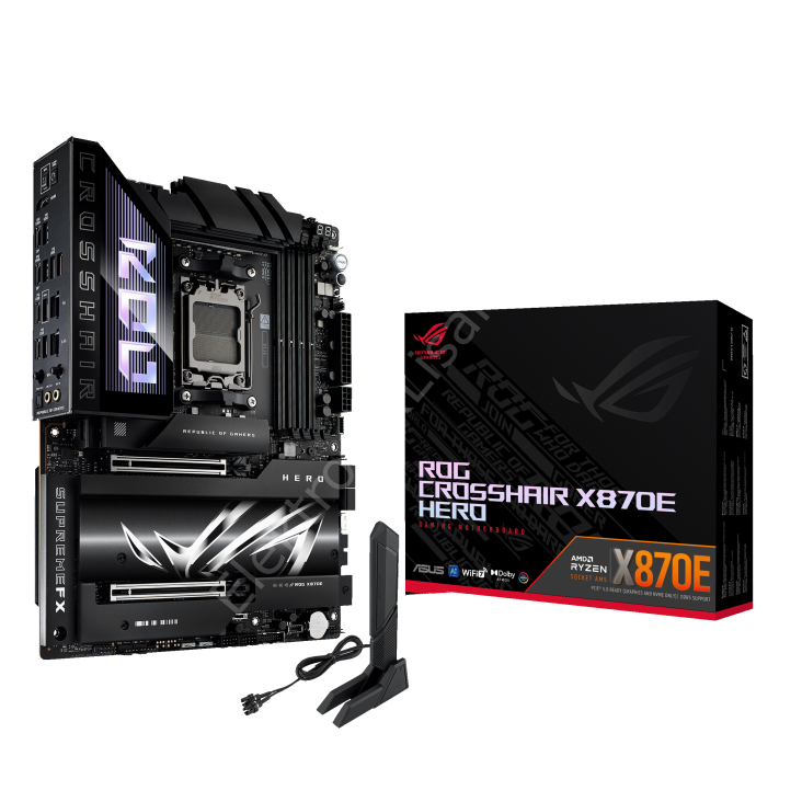 Asus Rog Crosshair X870E Hero AM5 DDR5 Ses Glan Hdmi/Usb Sata3 Usb3.2 Atx