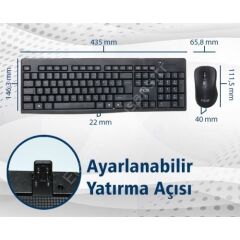 İnca IWS-539T Kablosuz Q Klavye Mouse Set Siyah