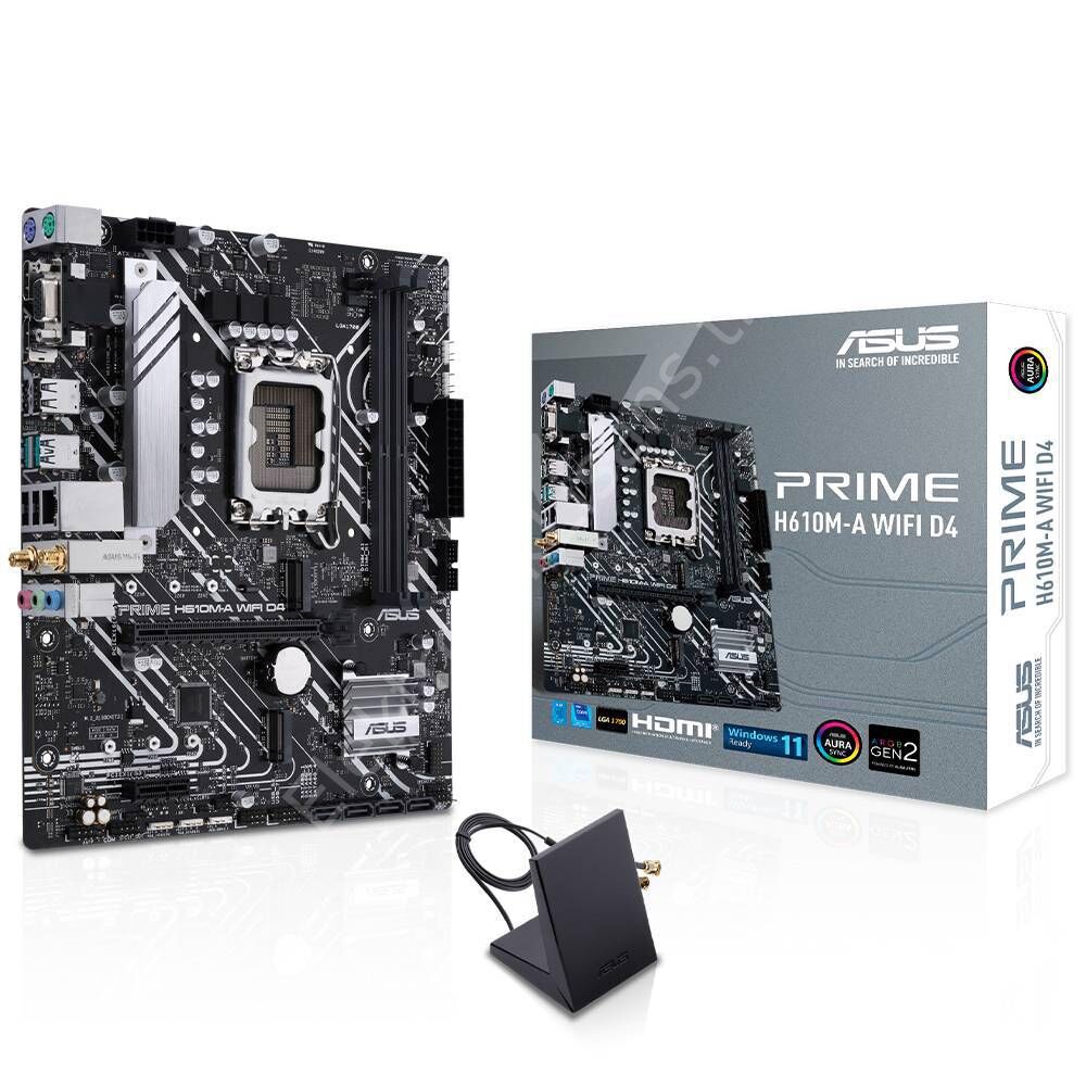 Asus Prime H610M-A WiFi D4 1700P DDR4 Ses GLAN DP/HDMI/D-Sub SATA3 USB3.2 mATX